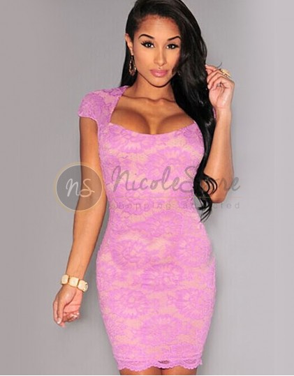 Rochie din Dantela cu Spatele Decupat LC22094